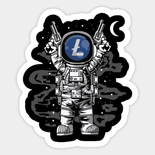 Astronaut Litecoin Lite Coin LTC To The Moon Crypto Token Cryptocurrency Wallet Birthday Gift For Men Women Kids Sticker